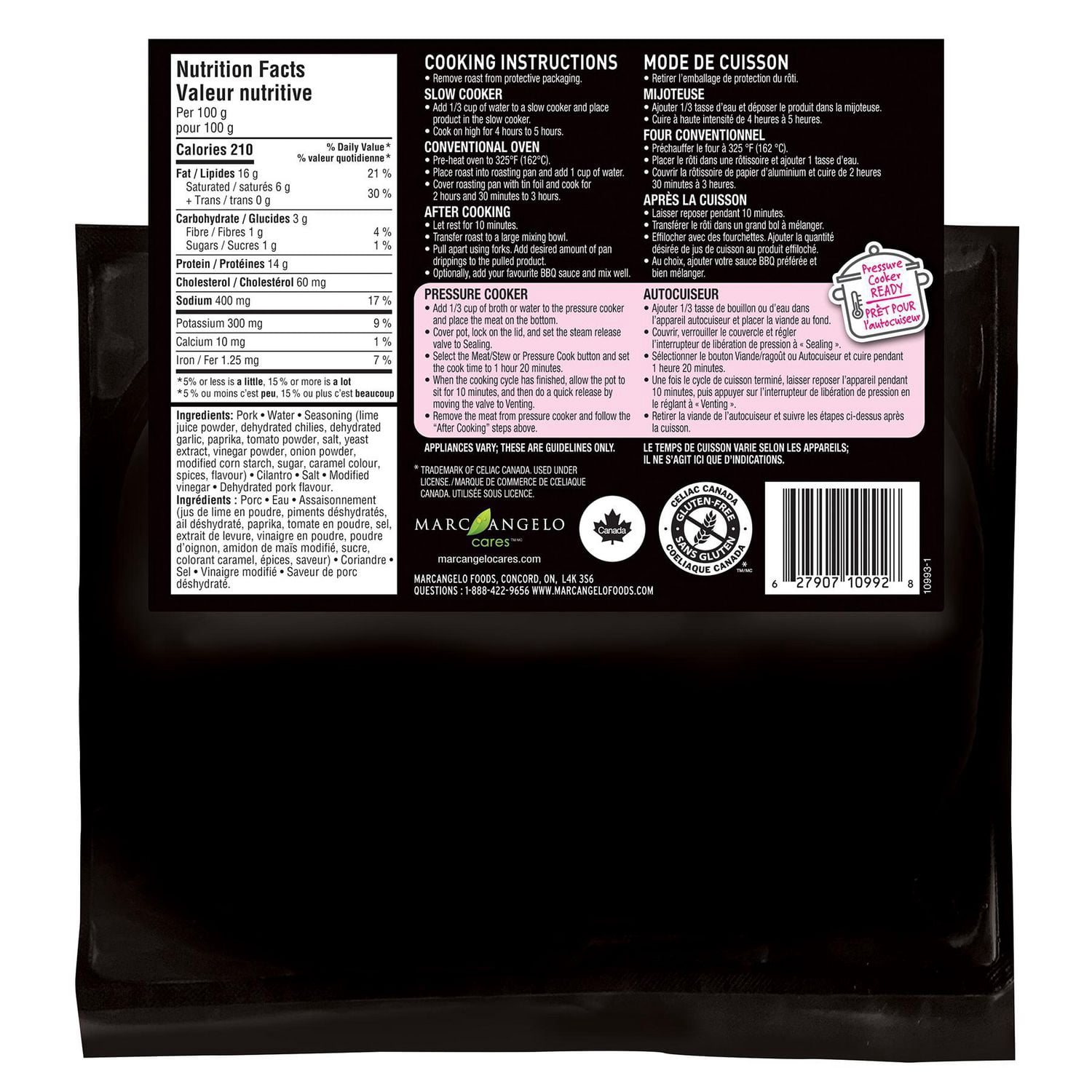 thumbnail image 2 of Marcangelo Pork Shoulder Portion Carnitas, 800g, pork shoulder portion 800g, 2 of 4