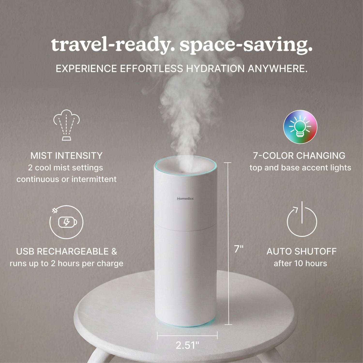 thumbnail image 3 of Humidificateur à ultrasons portable Homedics TotalComfort, 3 of 7