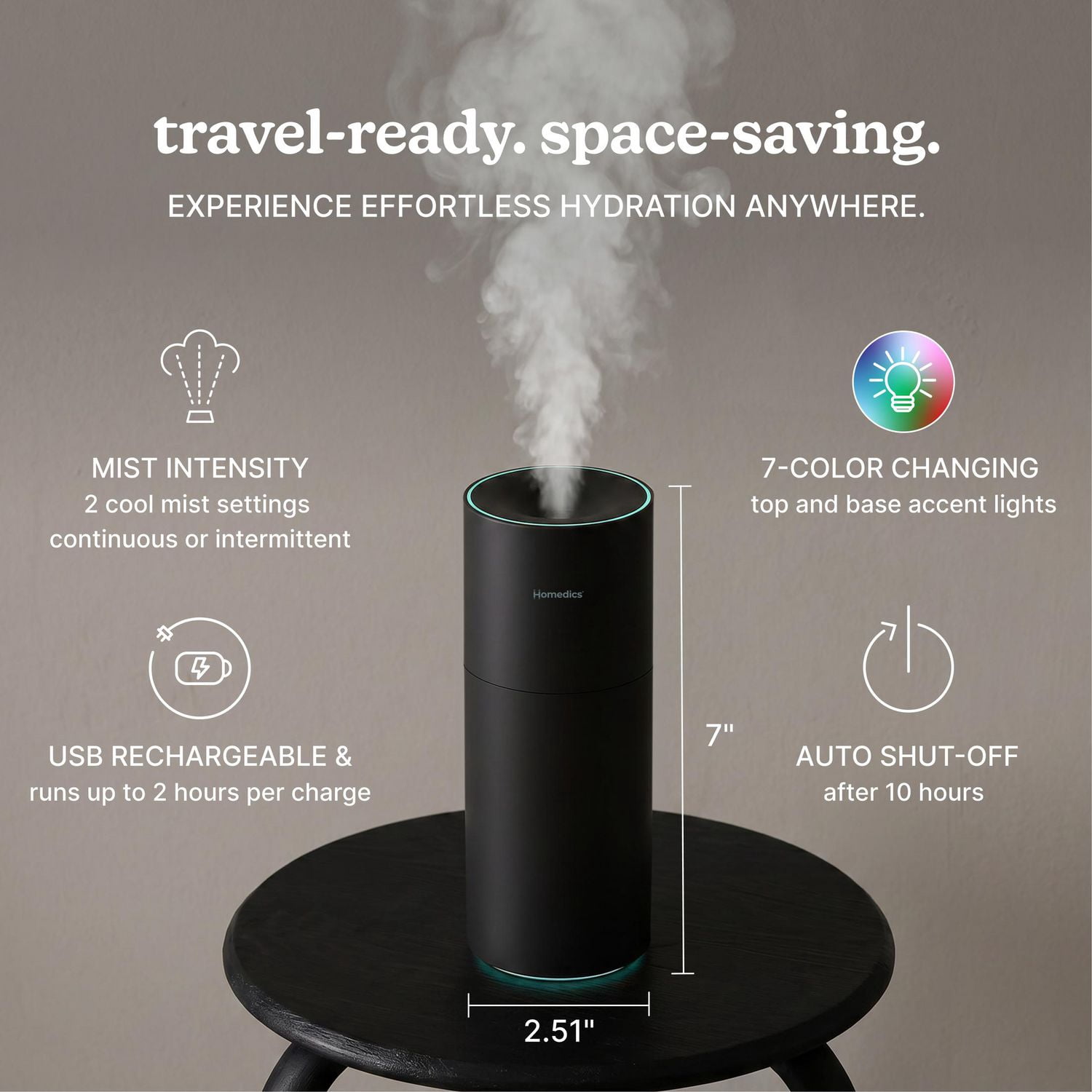 thumbnail image 4 of Homedics – Humidificateur à ultrasons portable TotalComfort, 4 of 9