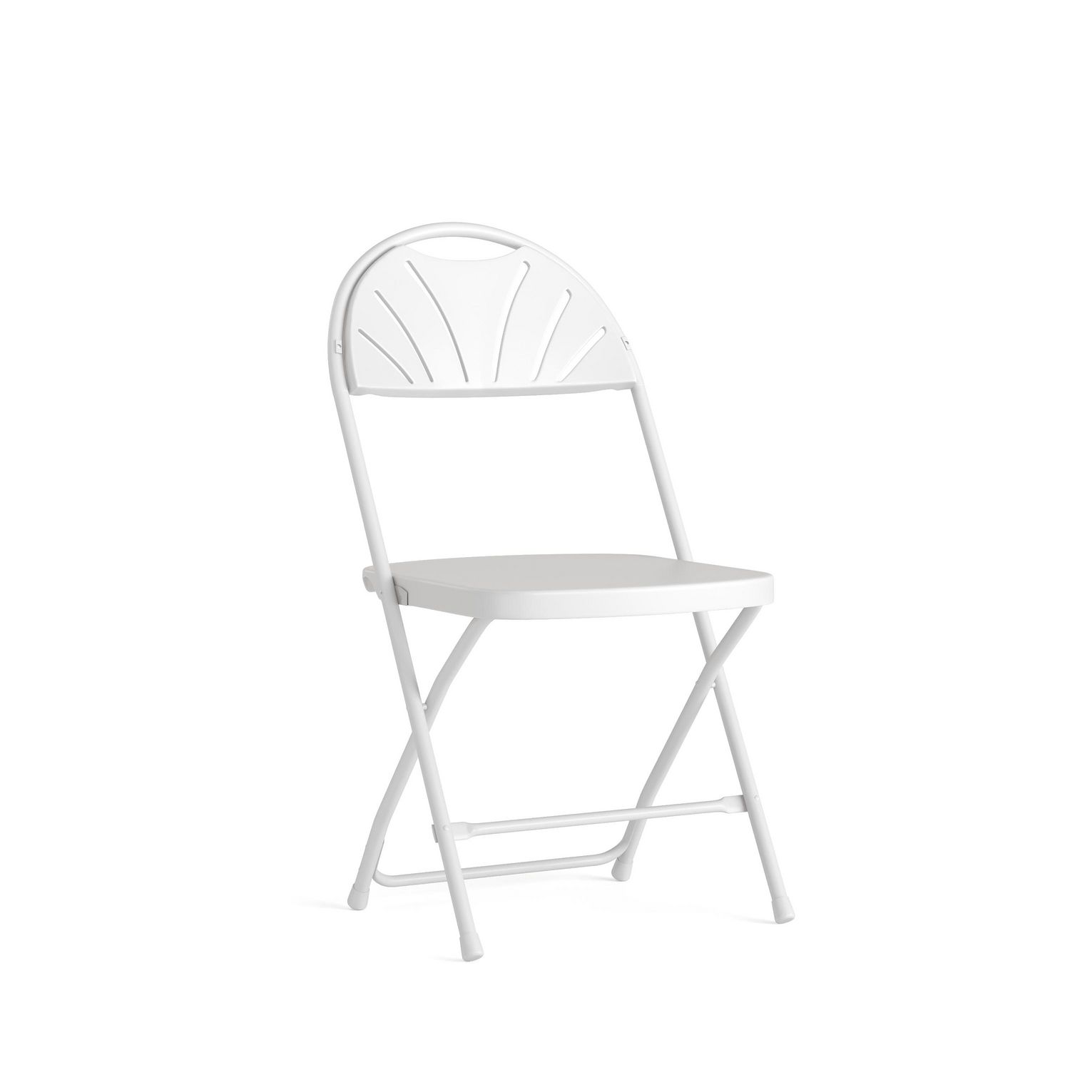 Flash Furniture Hercules Series White Plastic Fan Back Folding Chair 
