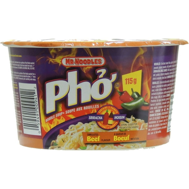Soupe aux nouilles à saveur de boeuf Pho de Mr.Noodles 115 g