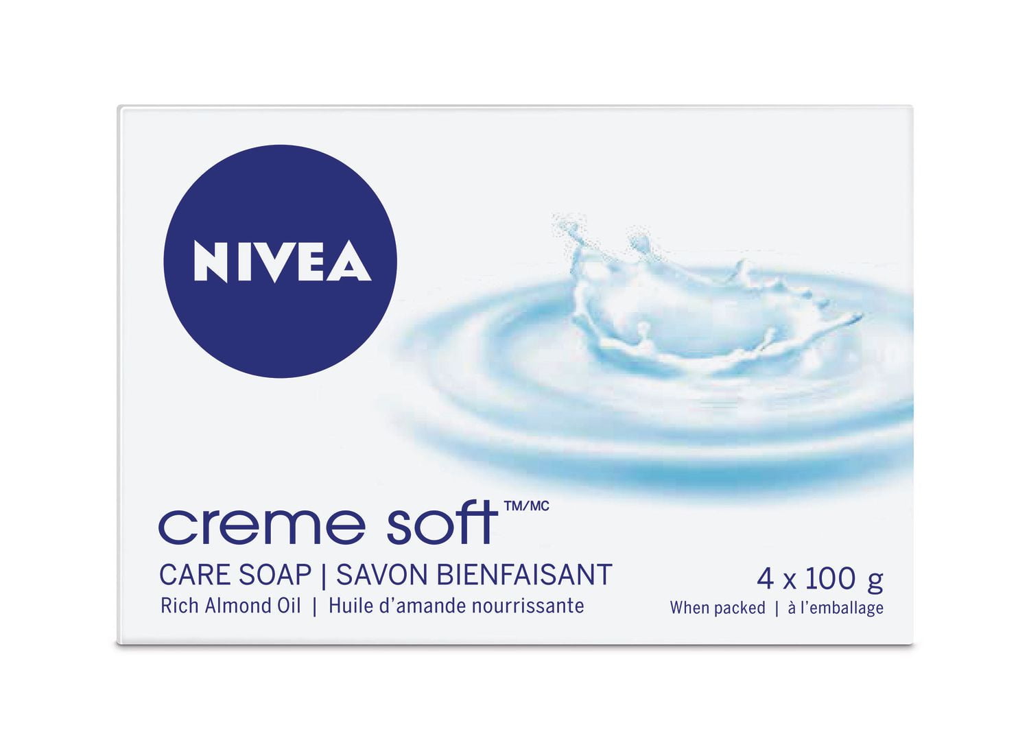 NIVEA Creme Soft Care Soap (4 x 100g), Body Wash for All Skin Types