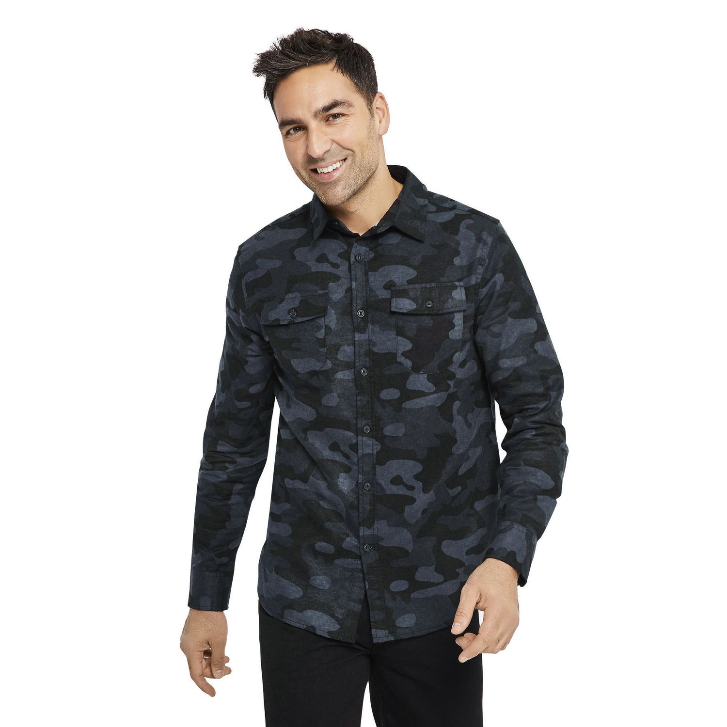 George Men's Herringbone Printed Flannel Shirt | Walmart Canada