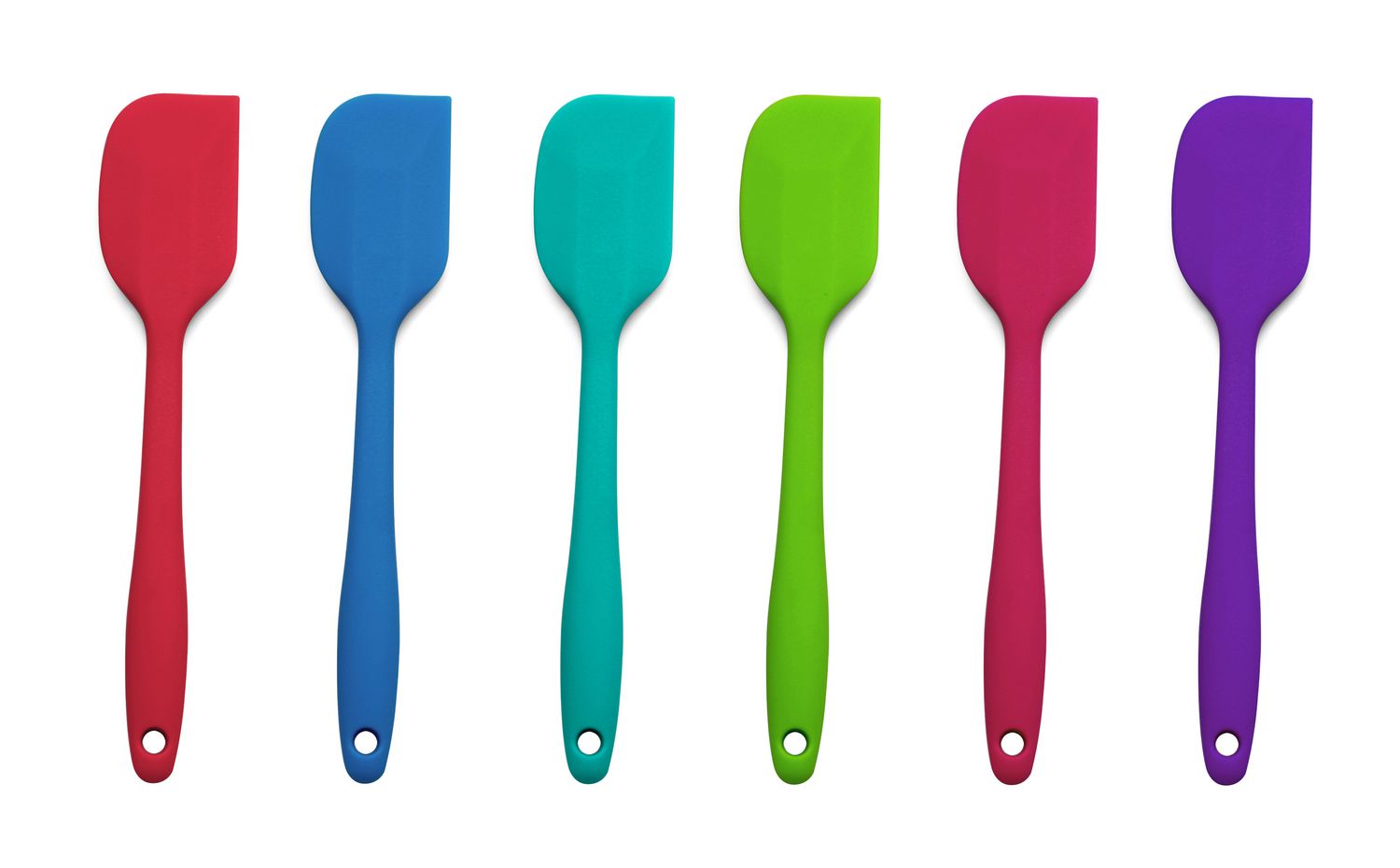 couleur aléatoire kuou Lot de 4 spatules en silicone de 27,4 à 21,6 cm pour la cuisine Antiadhésif Noyau en acier inoxydable 