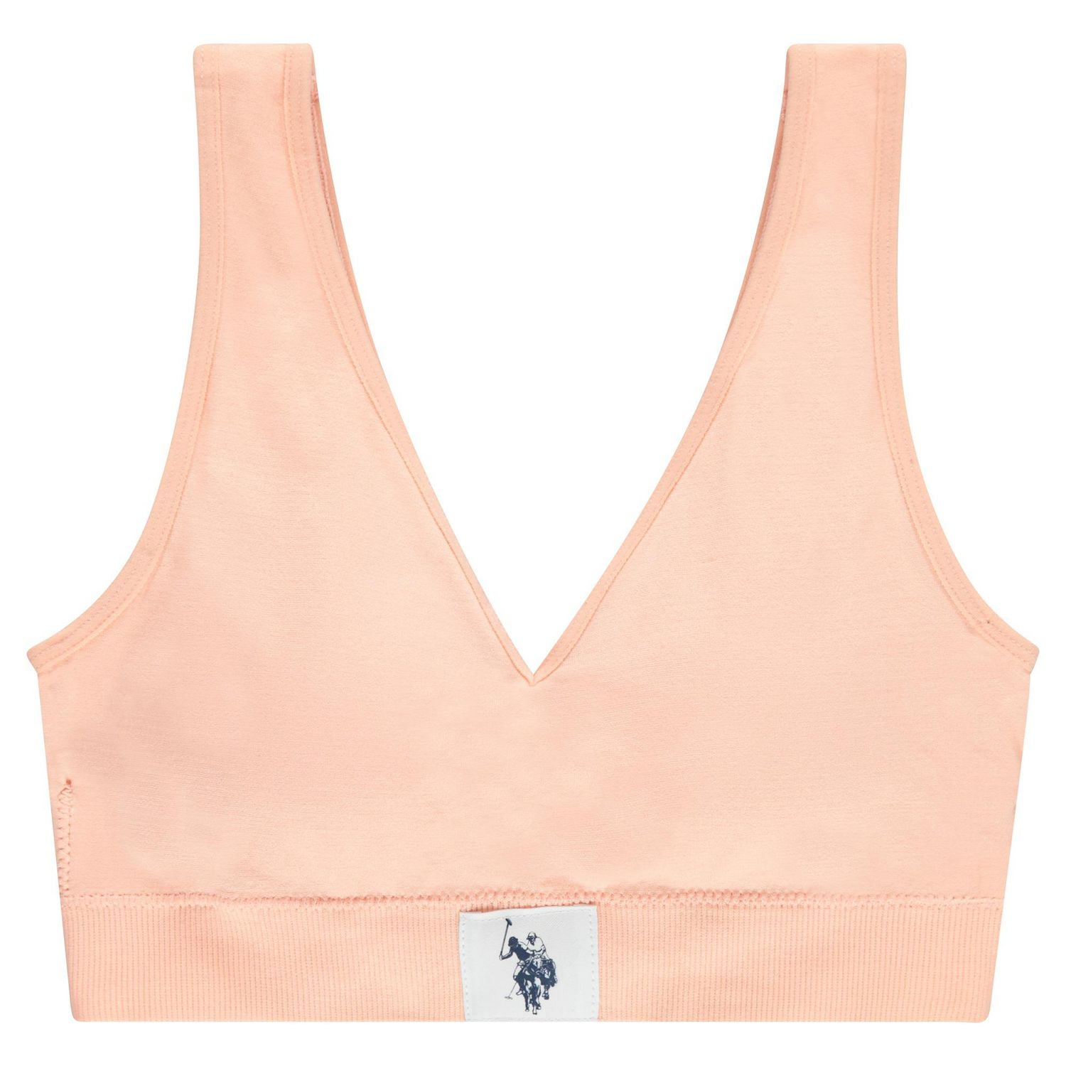 U.S. Polo Assn. Women's Seamless Lounge Bra with Logo Flag.