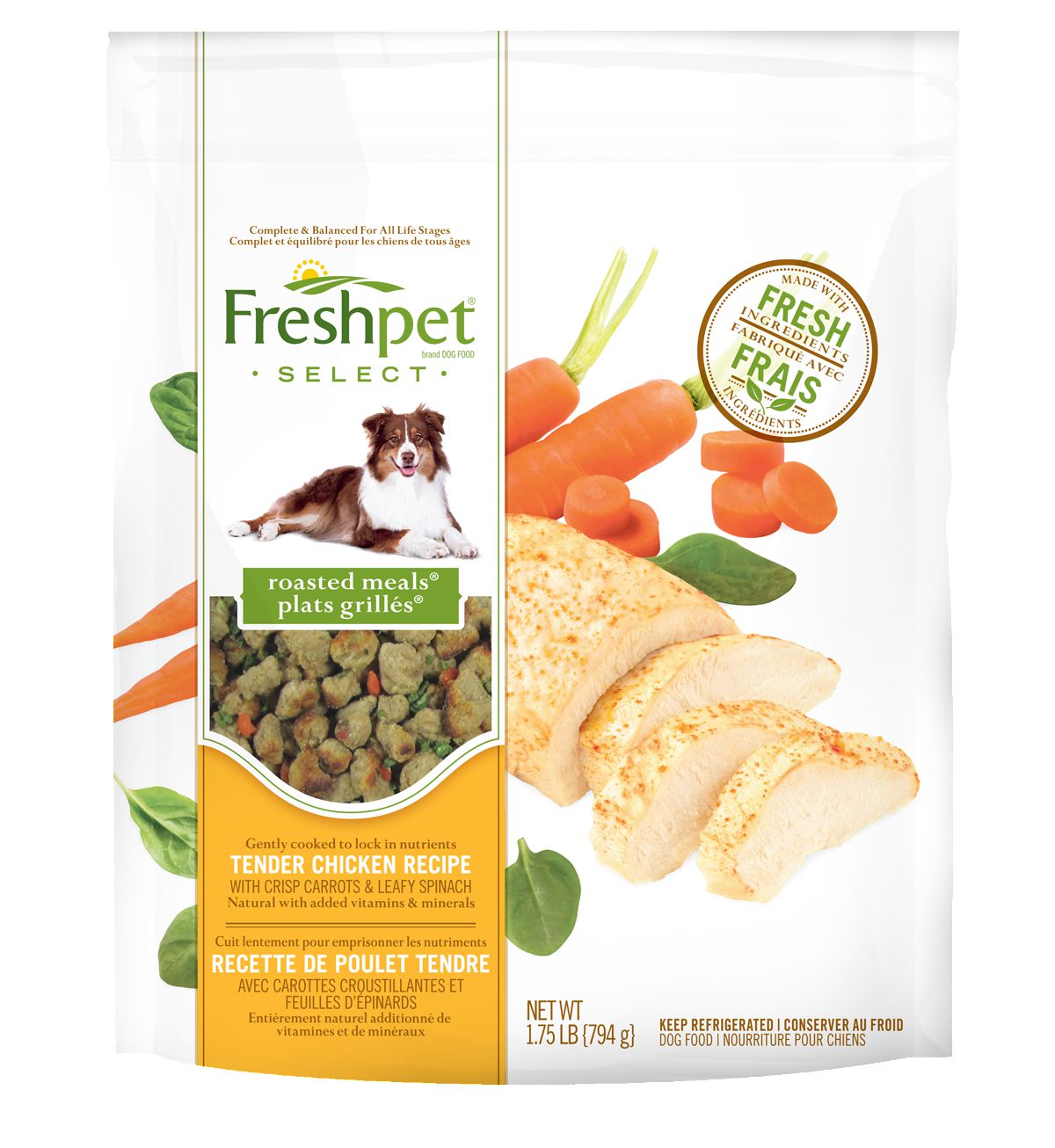 Freshpet Select Roasted Meals Dog Food Tender Chicken Recipe With Crisp