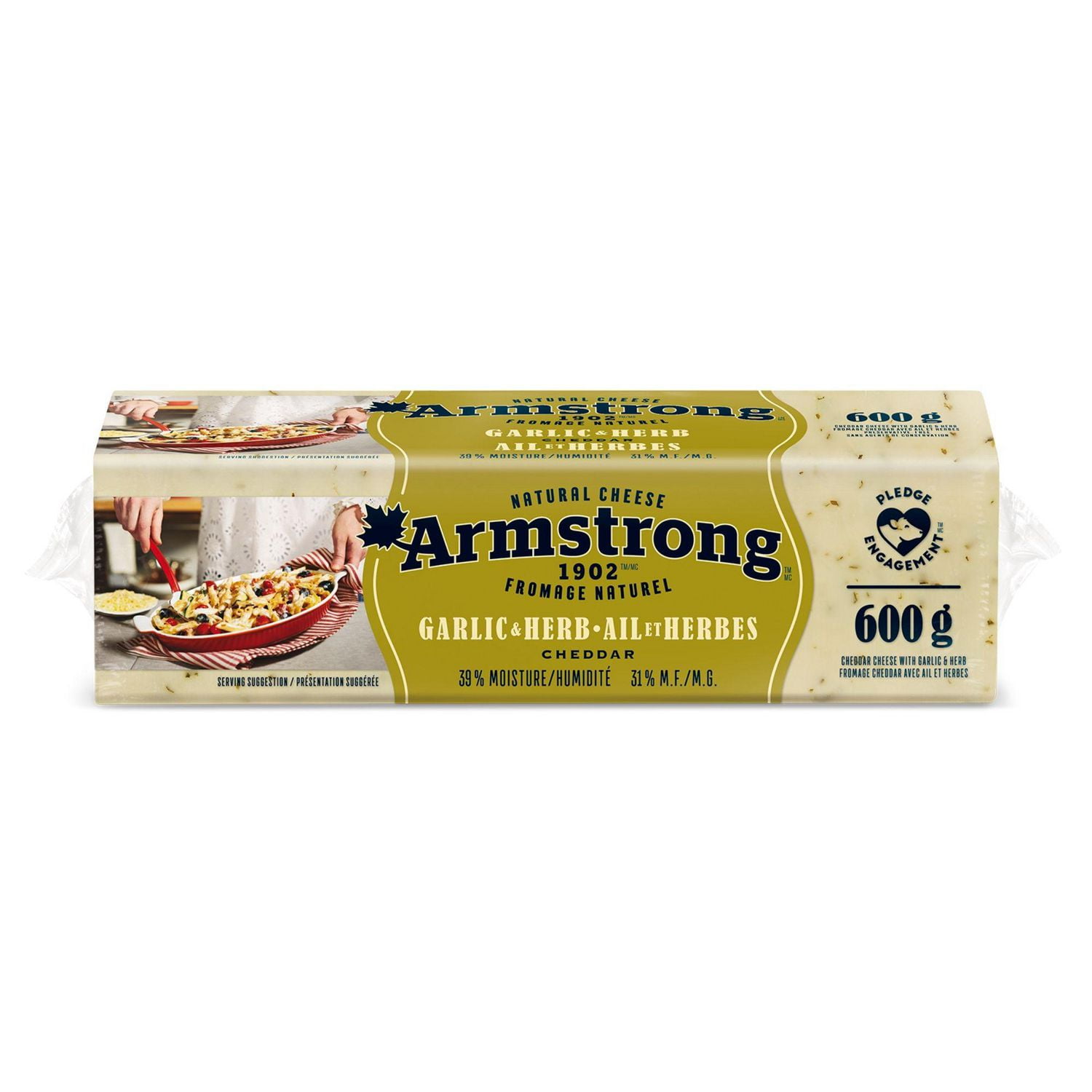 Armstrong Fromage Cheddar ail et herbes 600 g