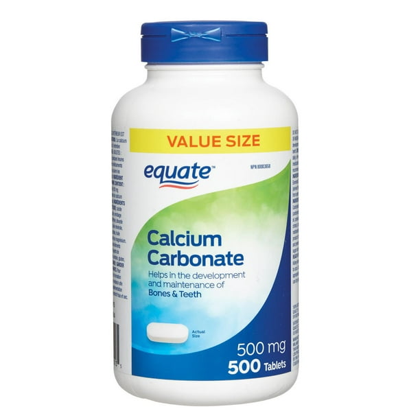 Equate Carbonate de calcium 500 mg 500 comprimés