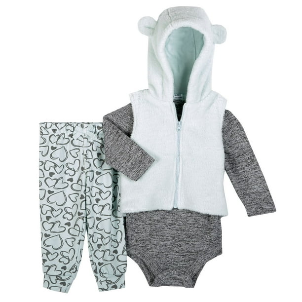 Ensemble combinaison pantalon et gilet Sherpa pour bébé filles de George baby