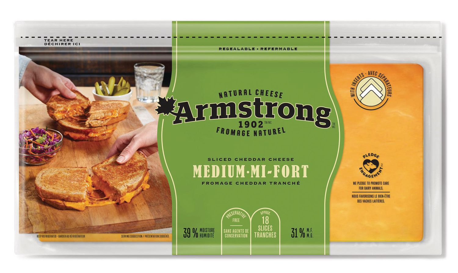 Armstrong Medium Cheddar Natural Sliced Cheese Walmart Canada