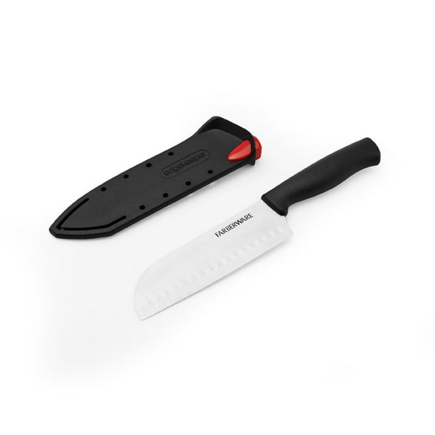 Couteau japonais Farberware de 5 po avec manchon d’autoaffûtage Couteau Santoku