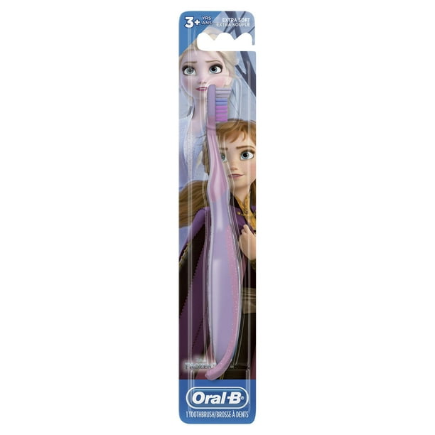 Brosse à dents Oral-B mettant en vedette les personnages de La Reine des neiges de Disney, souple, pour enfants et tout-petits de 3 ans et plus