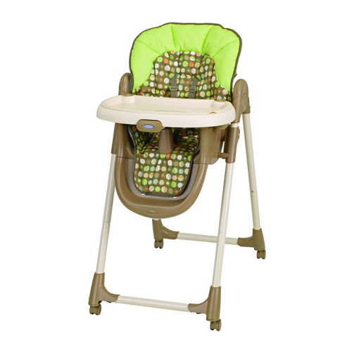 graco high chair green and brown