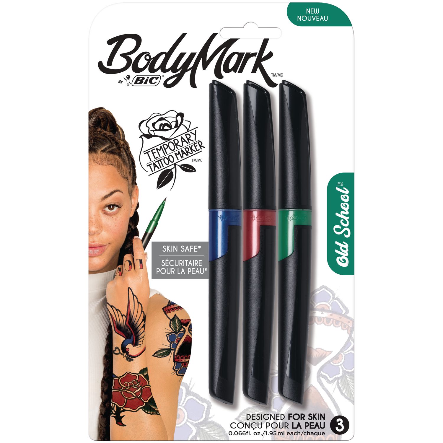 BIC BodyMark Temporary Tattoo Markers for Skin, Color Collection