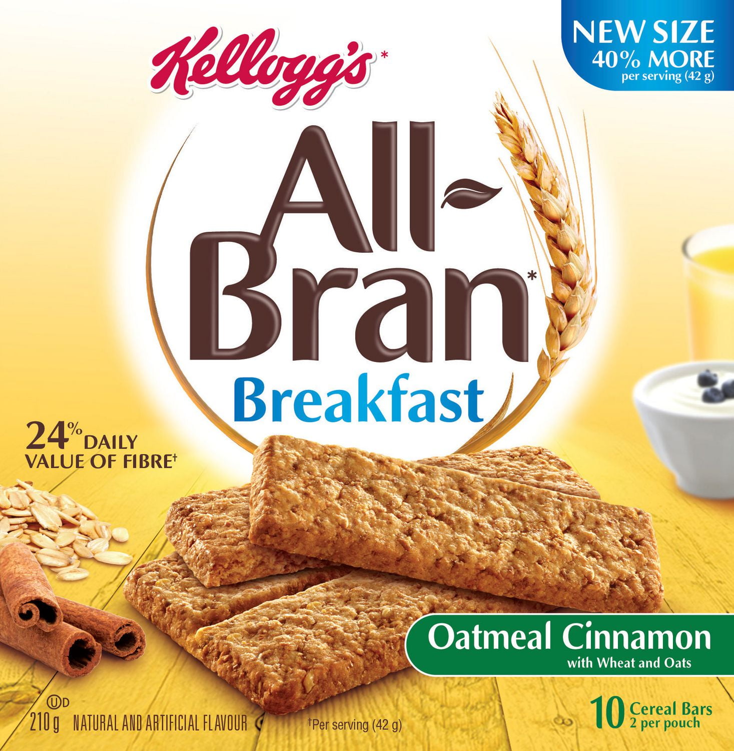 AllBran Kellogg's All Bran Oatmeal Cinnamon Breakfast Bars Walmart Canada