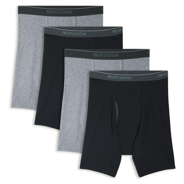 Fruit of the Loom Men's CoolZone Black & Grey Boxer Briefs, 4-Pack ...