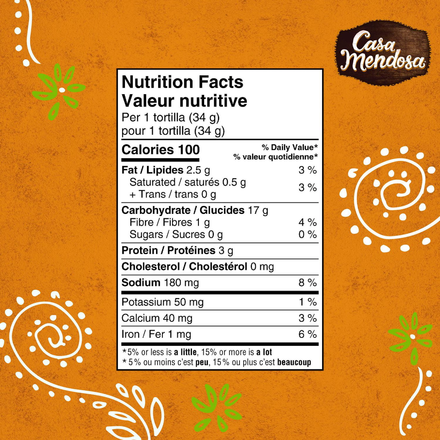 Casa Mendosa Original tortillas 7" moyennes 10 ct, 340 g