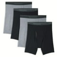 thumbnail image 1 of Fruit of the Loom Men's CoolZone Black & Grey Boxer Briefs, 4-Pack, 1 of 7