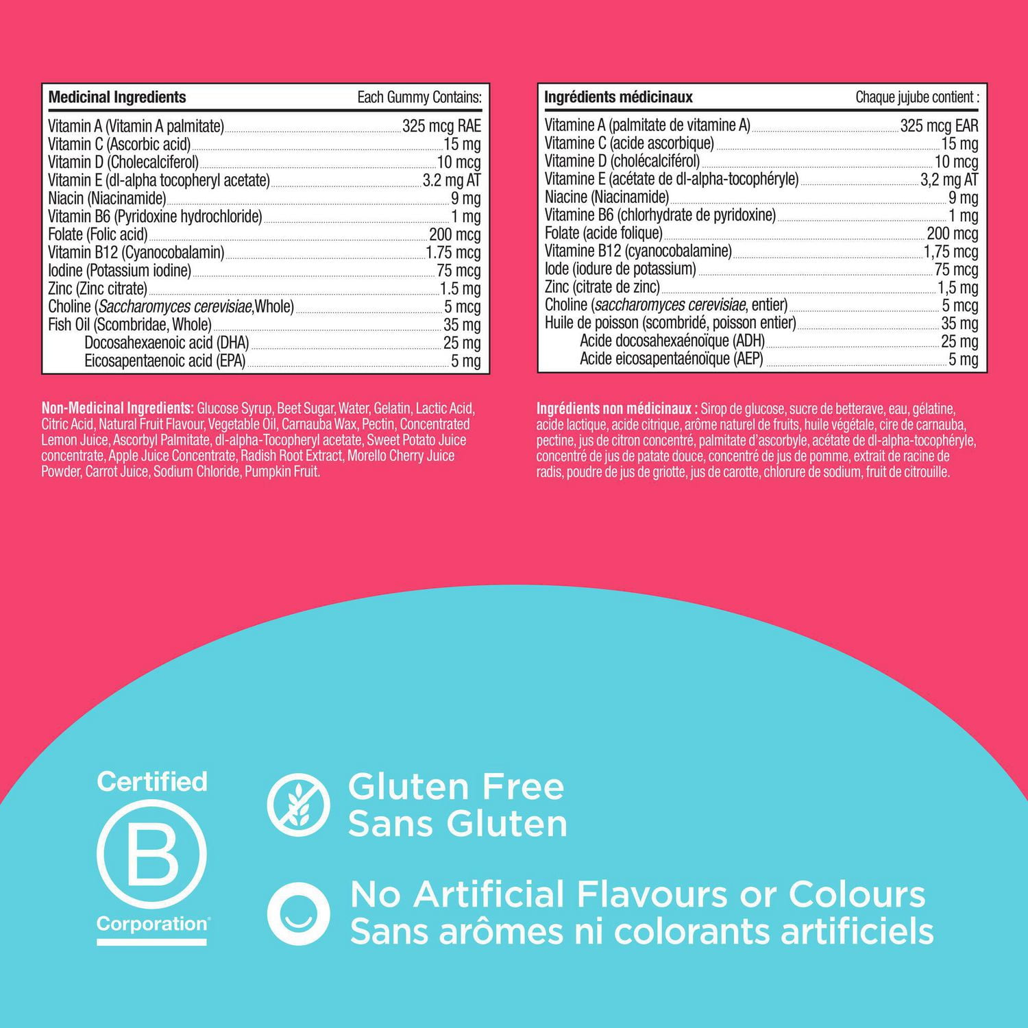 Vitamine Olly Prénatal Doux Argumes 30 jours de vitamine