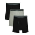 thumbnail image 1 of Fruit of the Loom Men's CoolZone Fly Black and Gray Boxer Briefs, 2XL, 3-pack, 1 of 7