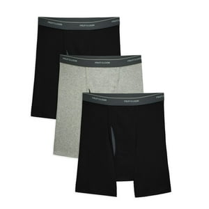 Fruit of the Loom Men's CoolZone Fly Black and Gray Boxer Briefs, 2XL, 3-pack