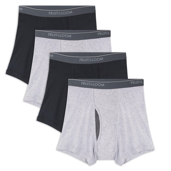 Fruit of the Loom Men's CoolZone Fly Black and Gray Trunk Briefs, 4-Pack