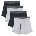 thumbnail image 1 of Fruit of the Loom Men's CoolZone Fly Black and Gray Trunk Briefs, 4-Pack, 1 of 9