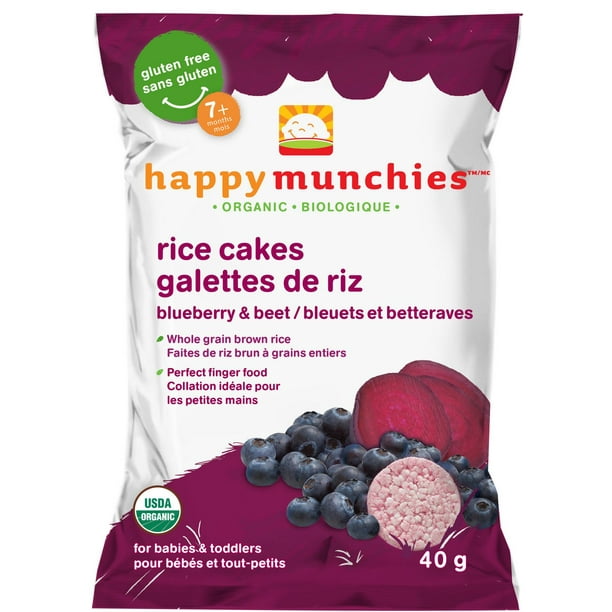 Happy Munchies Galettes de riz biologiques bleuets et betteraves, 40 g