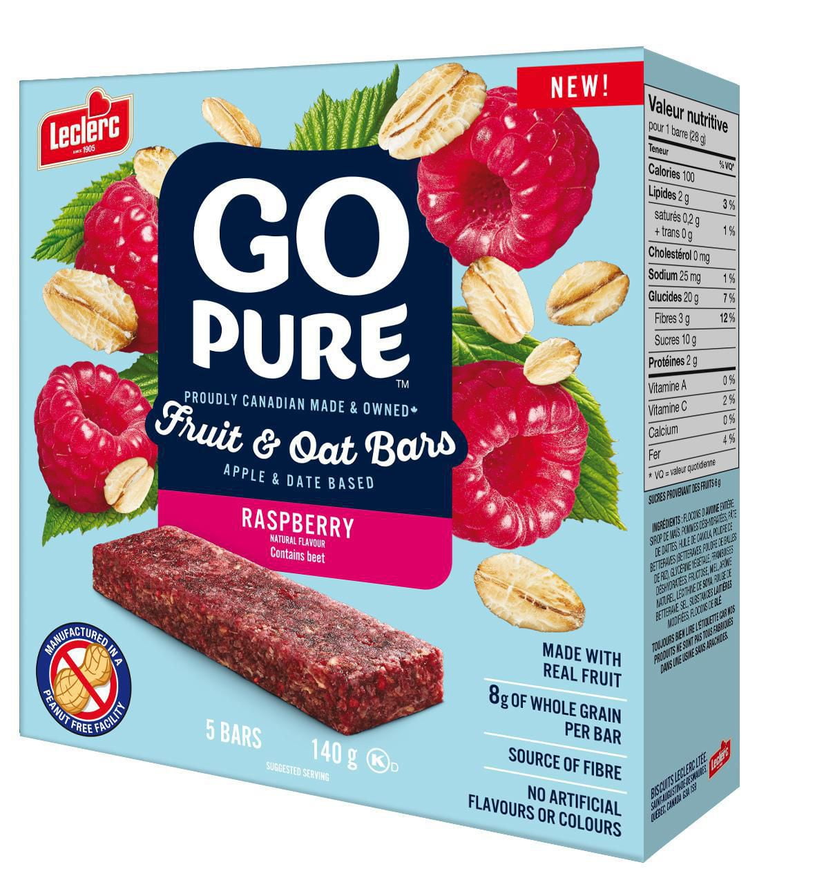 Go Pure Raspberry Fruit & Oat Bars | Walmart Canada