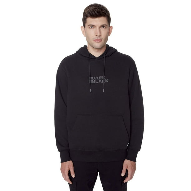 Dark Black Men's Long-Sleeve Hooded Sweatshirt - Walmart.ca