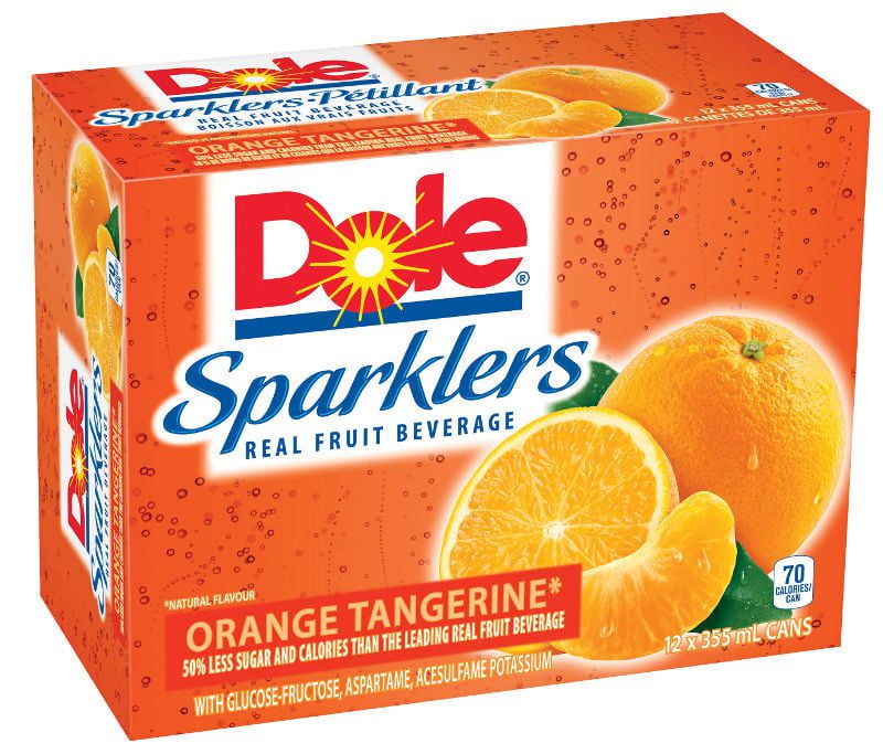 Dole Sparklers Orange Tangerine Real Fruit Beverage - 12x355 ml ...