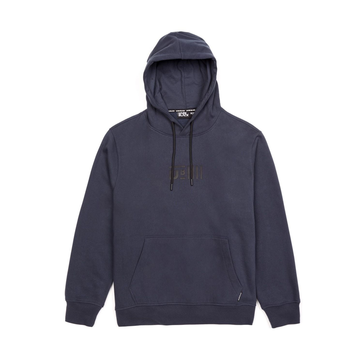 Dark Black Men's Long-Sleeve Hooded Sweatshirt