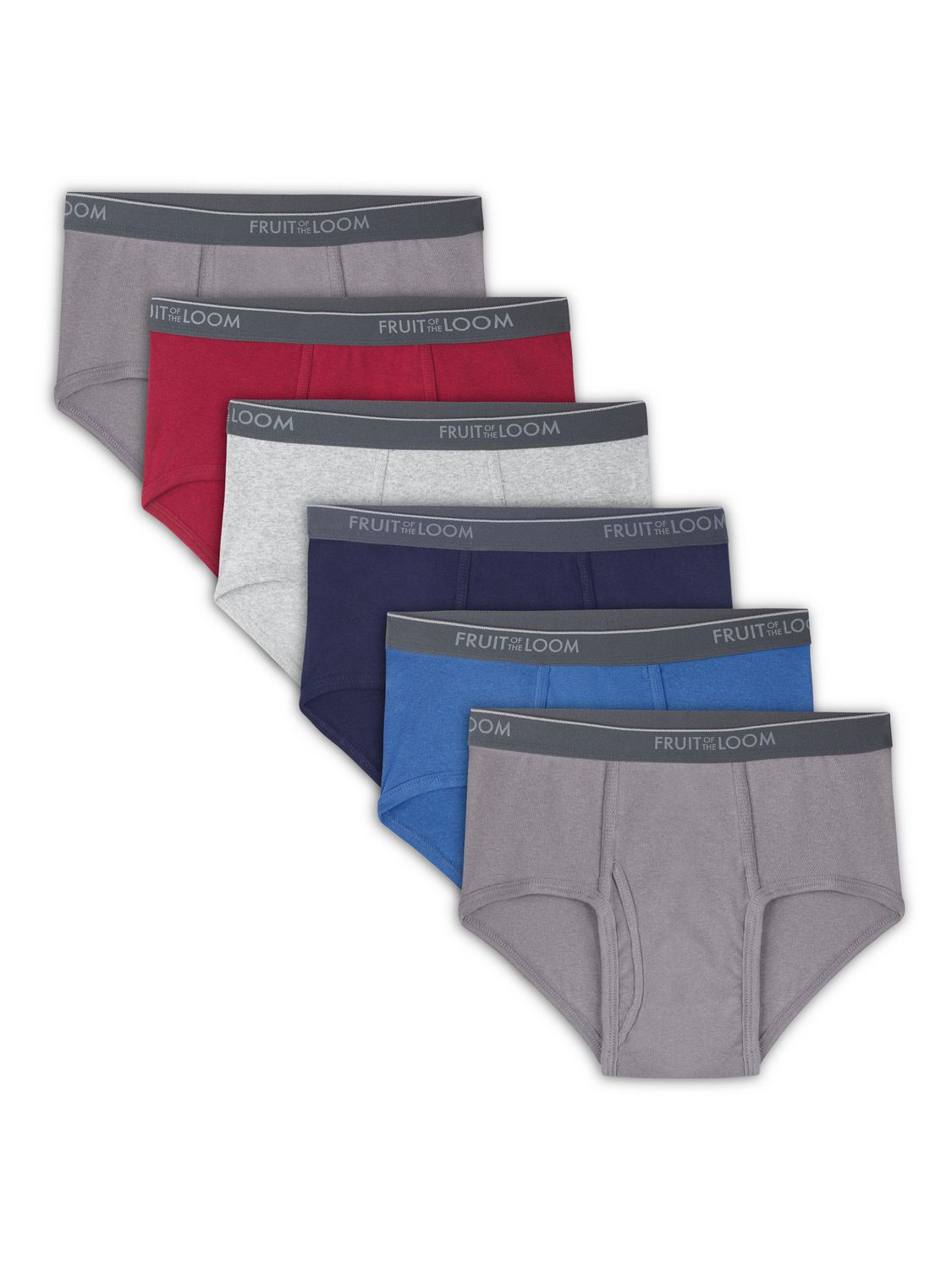 Fruit of the Loom Men's Briefs Mid-Rise Underwear 12-Pack Colors