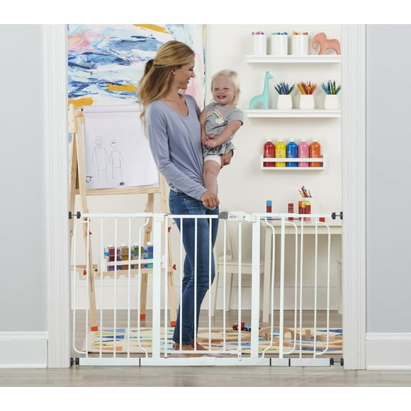 Regalo 56 inch Extra WideSpan Walk Through Baby Safety Gate, White