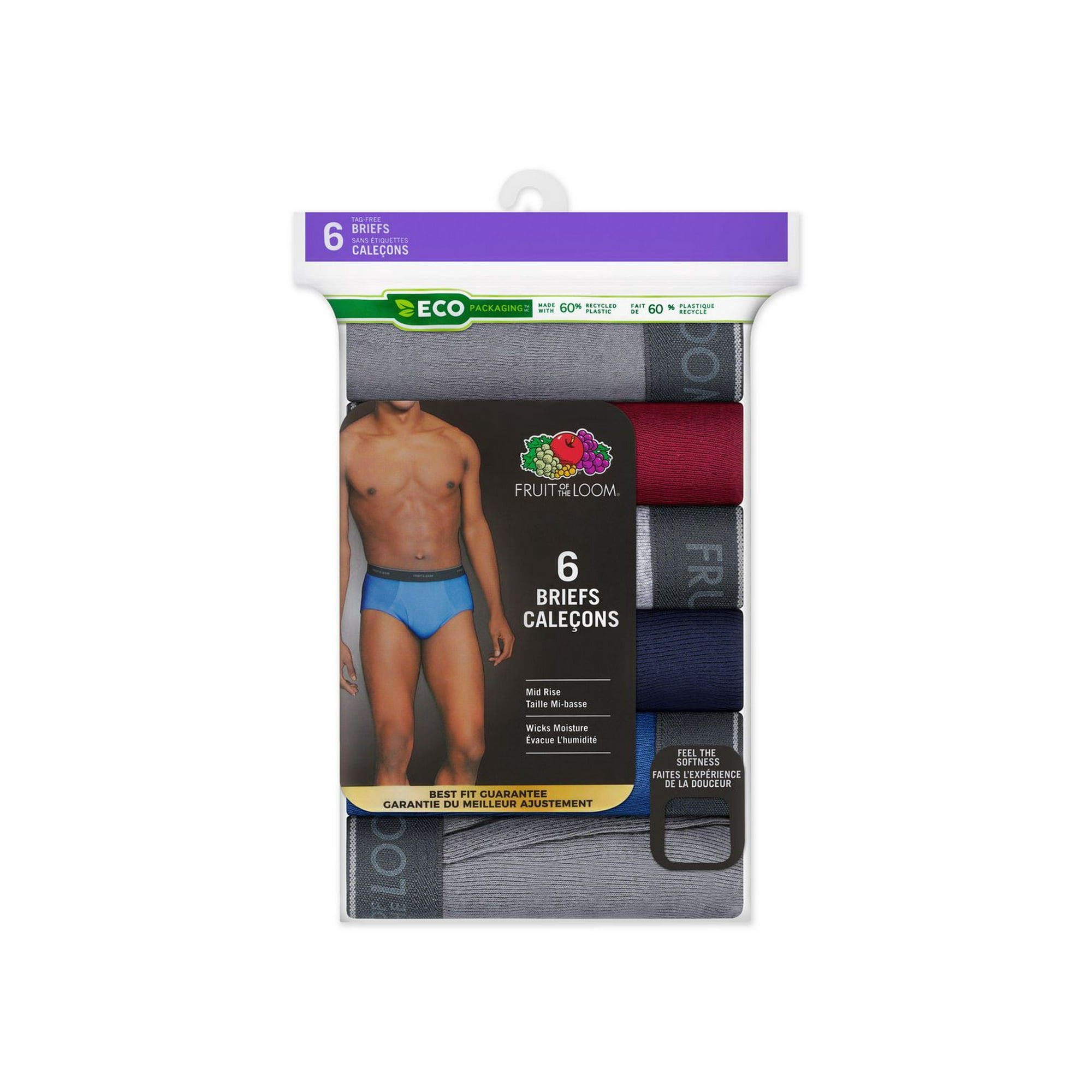 Fruit of the Loom Men's Fashion Briefs - 6-pack, Assorted Colors
