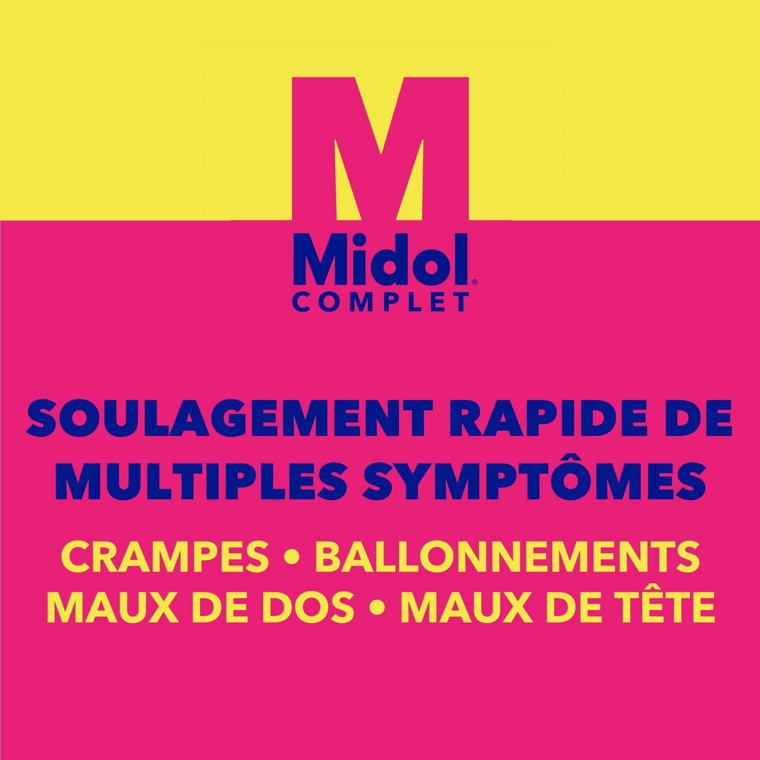 Midol Complete, Fast Multi-Symptom Period pain relief from Cramps, Headache, Backaches and Bloating, 40 Caplets