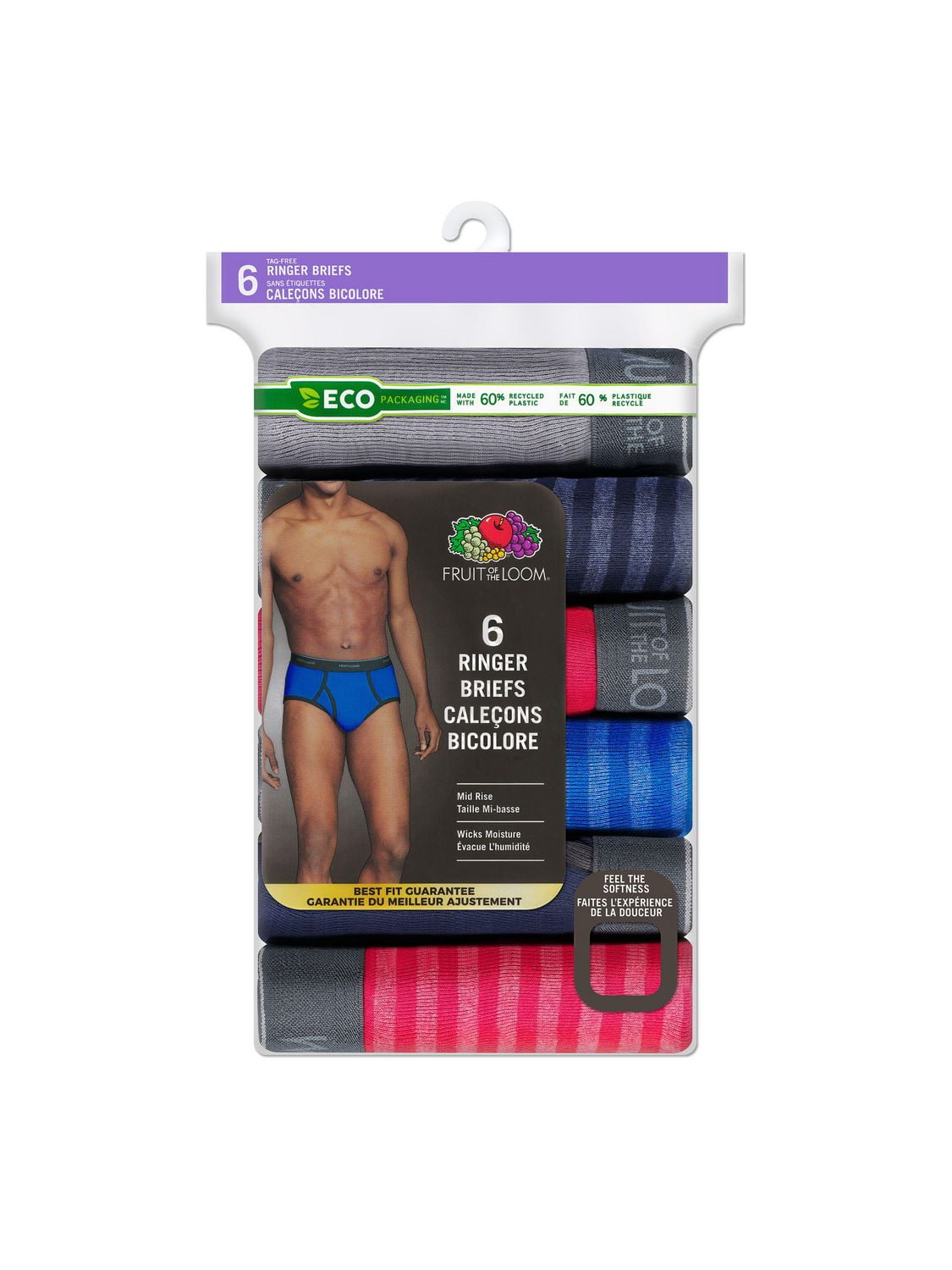 Caleçons pour hommes de Fruit of the Loom, paq. 6 Tailles: P à TG