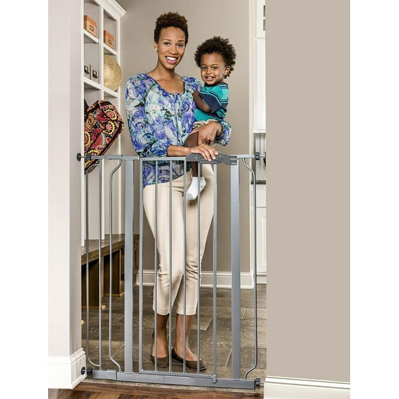 Regalo Extra Tall Baby  Gate Silver