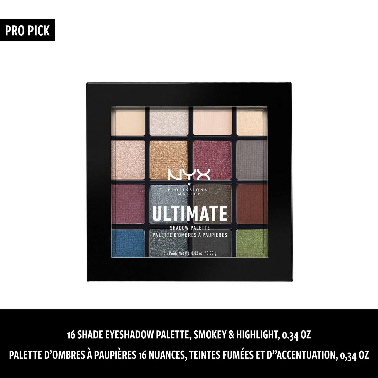 NYX PROFESSIONAL MAKEUP, Ultimate Shadow Palette, 16-shade Eyeshadow Palette,  Vegan Formula - Warm Neutrals, Pro-Level Eyeshadow Palette 