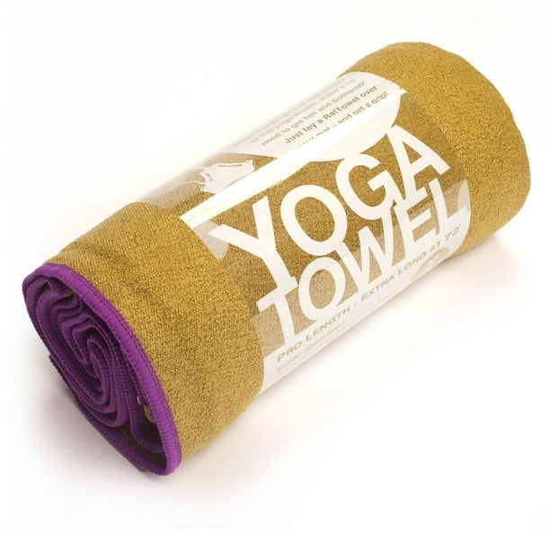 Serviette de yoga en microfibre YogaRat - Noisette/Violet