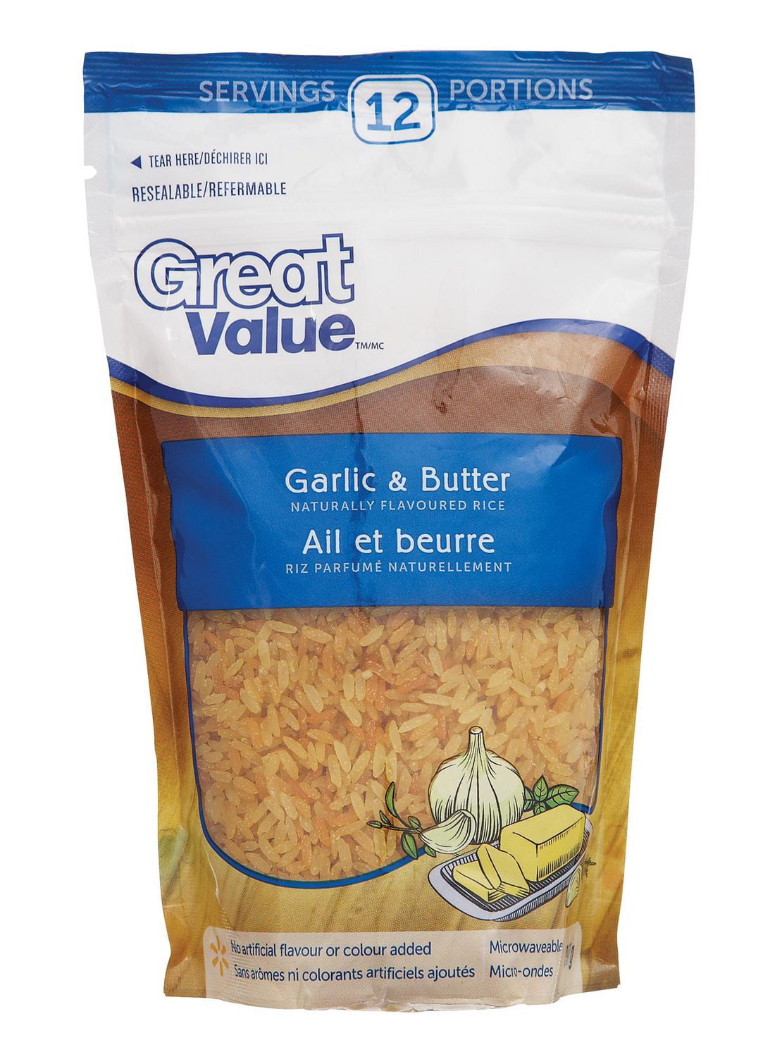 Great Value Garlic & Butter Naturally Flavoured Rice Walmart Canada