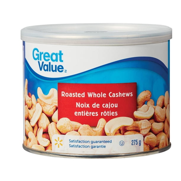 Great Value Roasted Whole Cashews - Walmart.ca