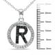 Miadora Pendentif initial "R" avec accent de diamants noirs en argent sterling, 18 pouces en longueur – image 3 sur 3