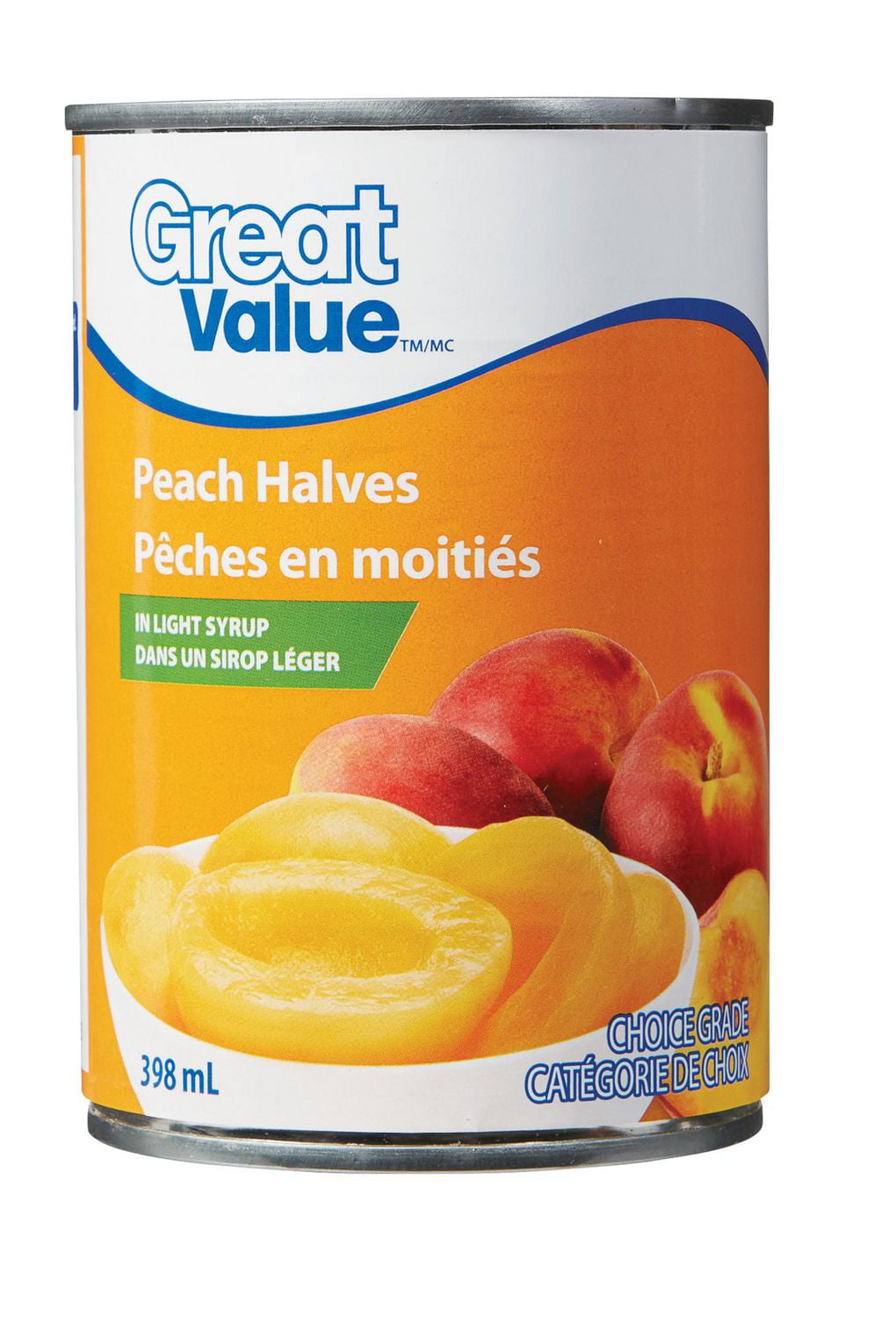 Great Value Peach Halves in Light Syrup Walmart Canada