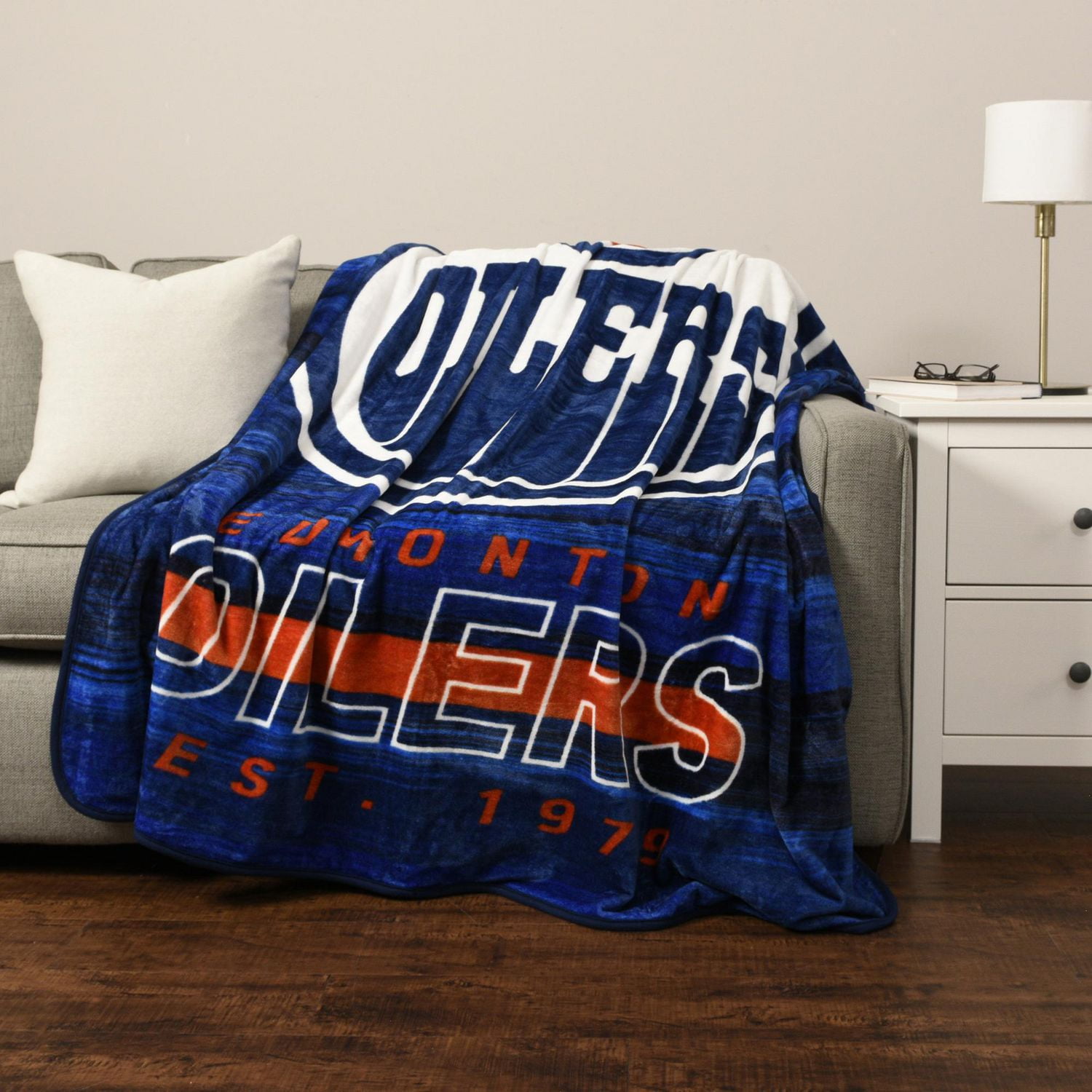 NHL Edmonton Oilers Luxury Velour Blanket by Nemcor 60 x70 Walmart