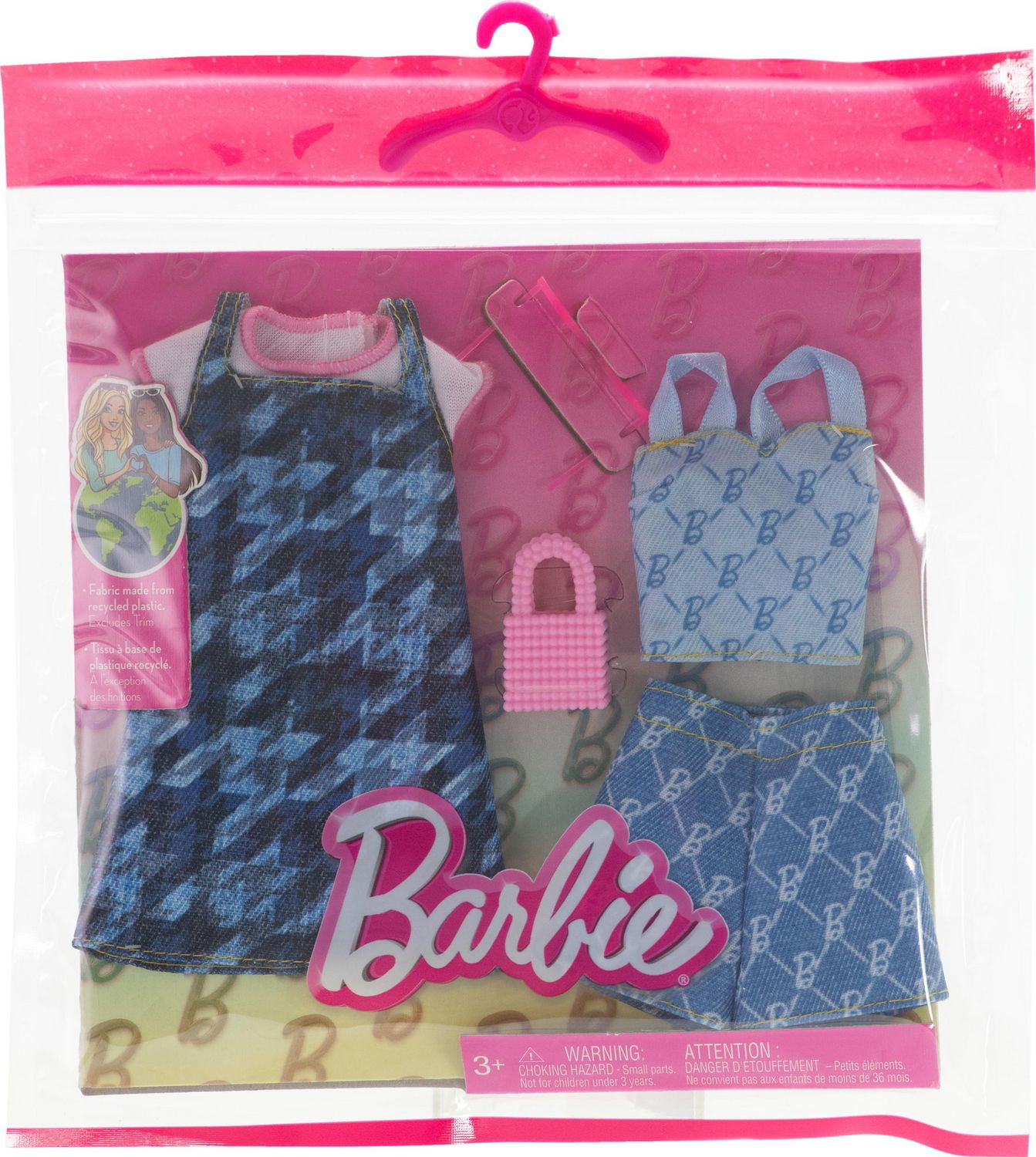 Barbie Doll Clothing Fashion and Accessory Pack in All Denim 2 Outfits Walmart