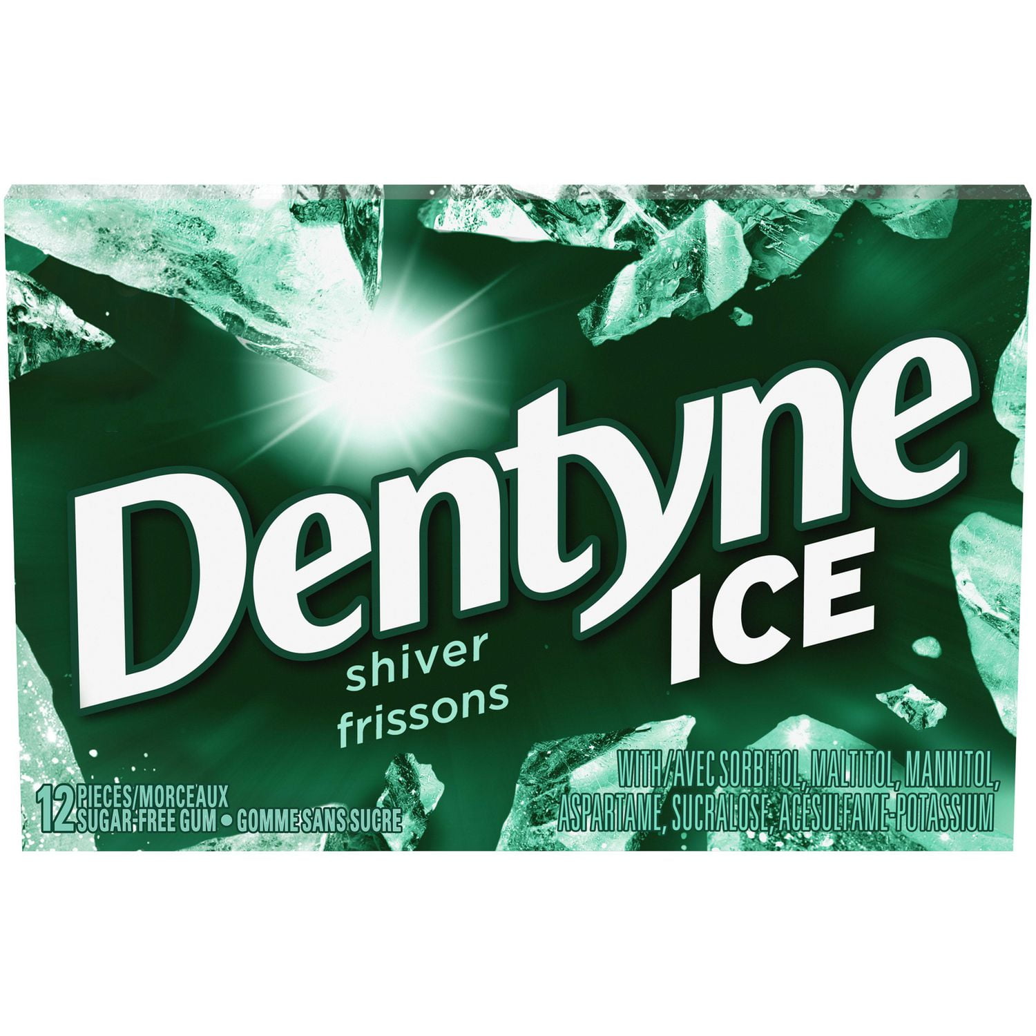 Dentyne Ice Frissons, Gomme Sans Sucre, 1 Paquet (12 Morceaux)