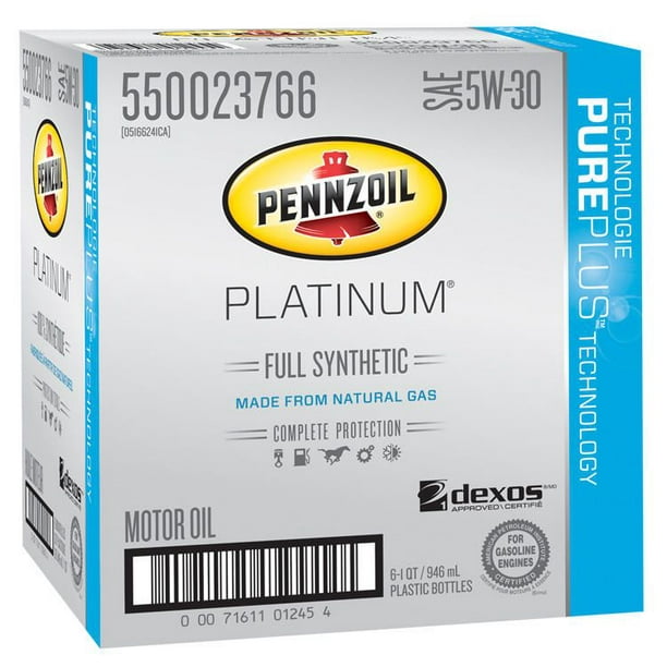 Pennzoil Huile moteur Platinum 100 % synthétique 5W30