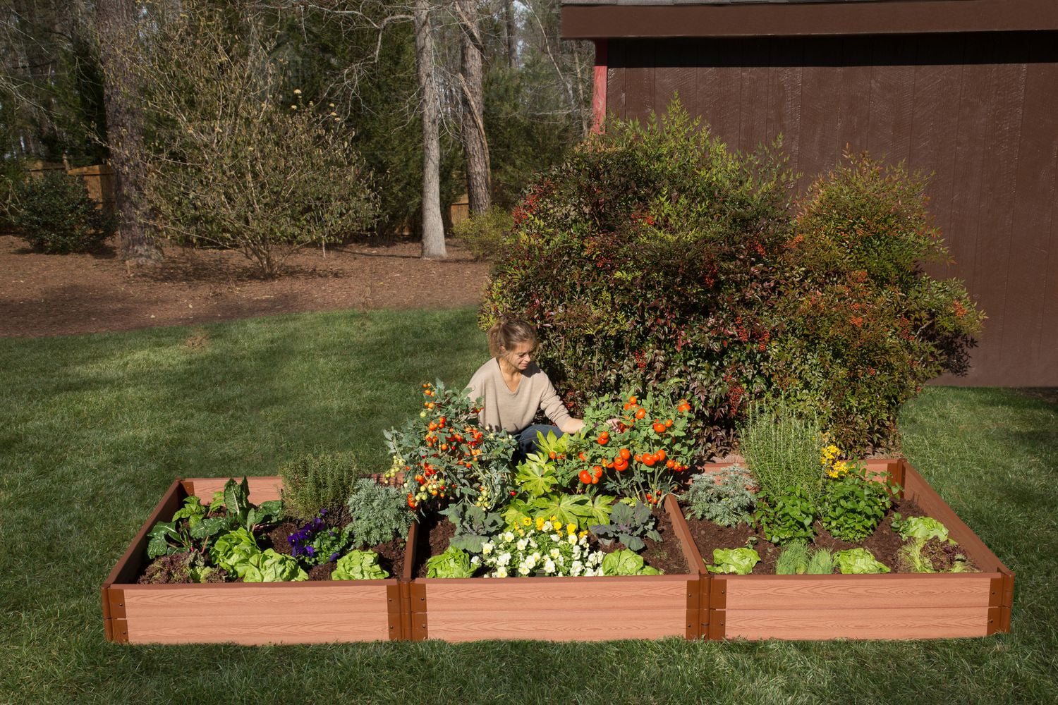 Frame It All Classic Sienna 4' x 12' x 11” 2” profile Raised Garden