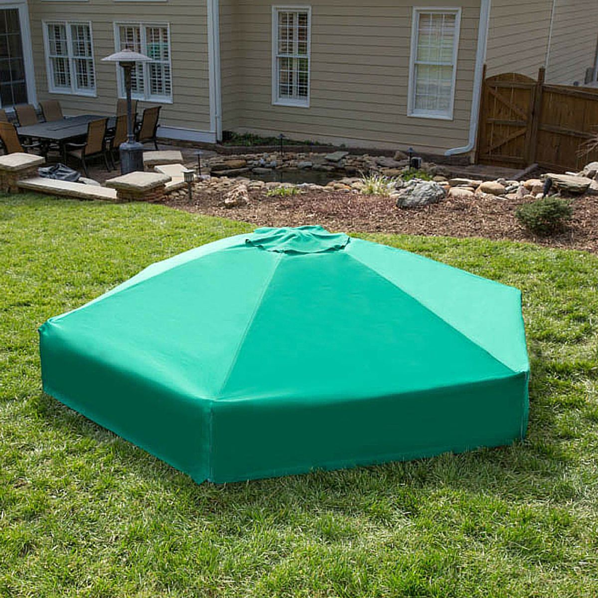 Two Inch Series 7ft. x 8ft. x 11 in. Composite Hexagon Sandbox Kit with